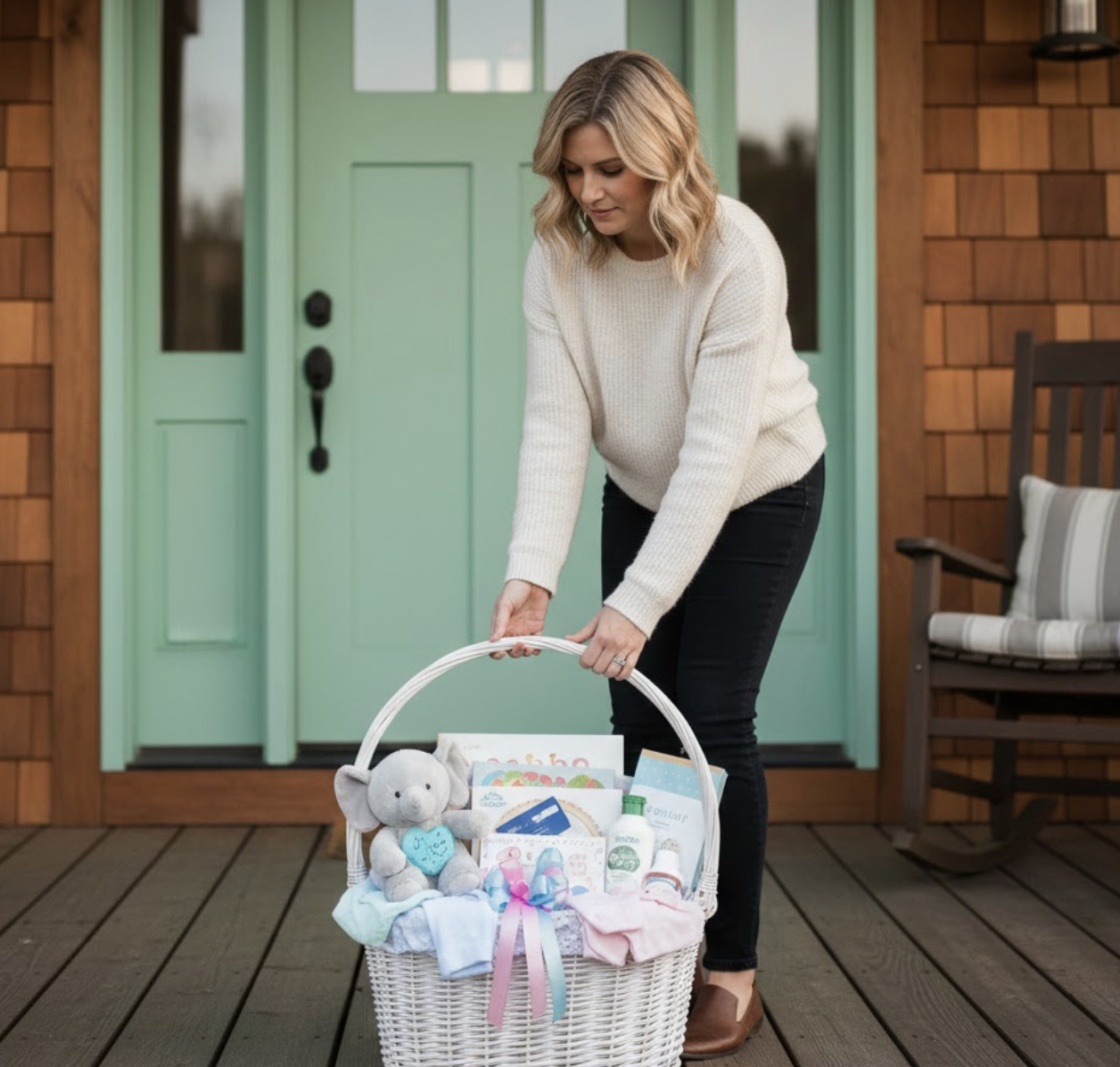 Baby shower gift basket